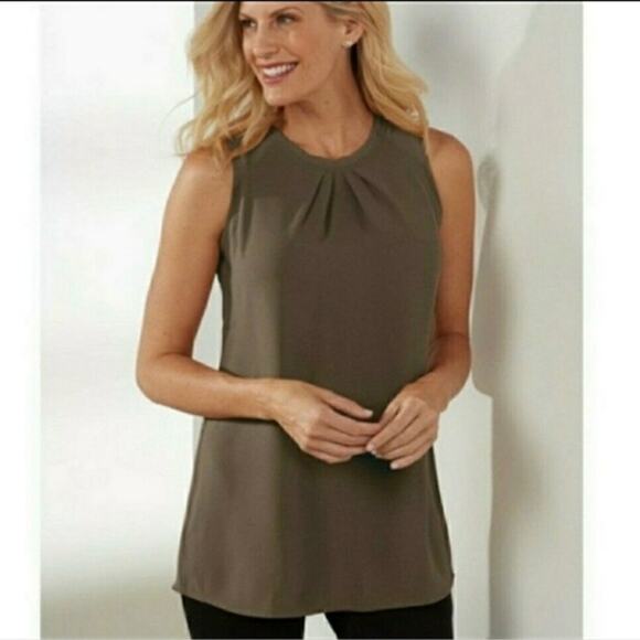 Soft Surroundings Teagan Tunic in Taupe Brown Size Medium light weight career - Picture 1 of 6